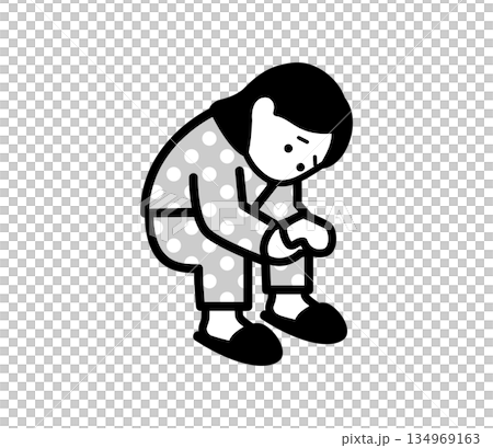 憂鬱女性插圖向量圖 134969163