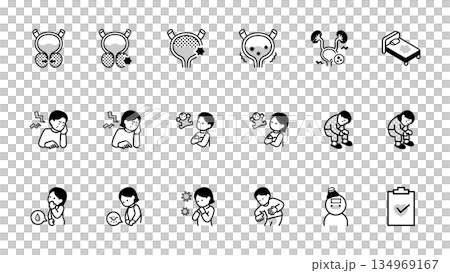 泌尿器科に関するアイコンイラストセット　ベクター 134969167