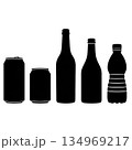Bottle and Can Silhouette set 134969217
