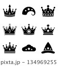 Crown and Wizard Hat Icons 134969255