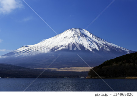 12月、山中湖岸の風景 (撮影地：山中湖岸) 134969820