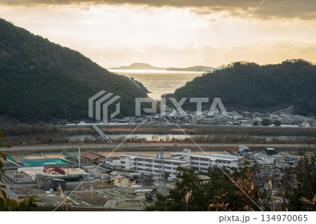 日本の兵庫県赤穂市の雄鷹台山のとても美しい風景 日本の兵庫県赤穂市の雄鷹台山のとても美しい風景 134970065