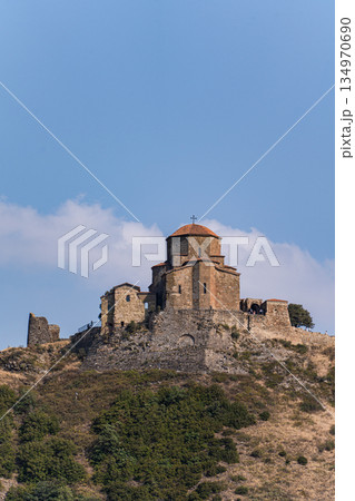 Ancient Djvari monastery on the mountain top Ancient Djvari monastery on the mountain top 134970690