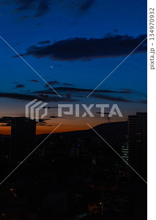 Dramatic sunrise over Tbilisi's downtown in the autumn season Dramatic sunrise over Tbilisi's downtown in the autumn season 134970932