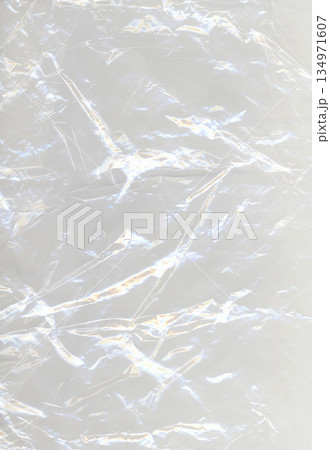 White Crumpled PlasticTexture with Light Reflections 134971607