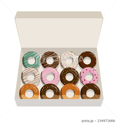 箱に入ったドーナツ 箱に入ったドーナツ 134971666