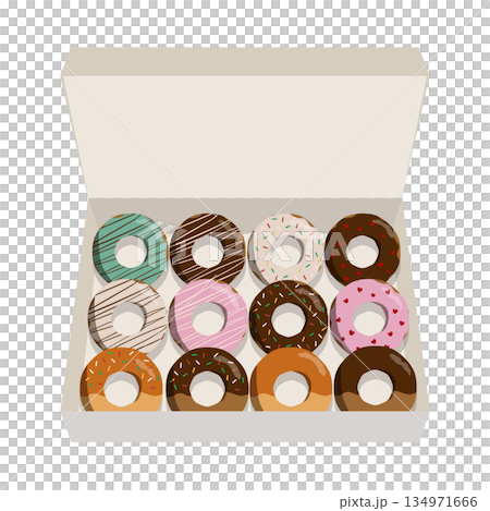 箱に入ったドーナツ 箱に入ったドーナツ 134971666