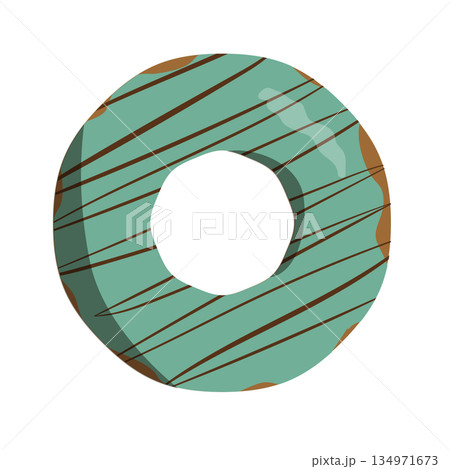 チョコミントカラーのドーナツ チョコミントカラーのドーナツ 134971673