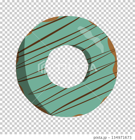 チョコミントカラーのドーナツ チョコミントカラーのドーナツ 134971673