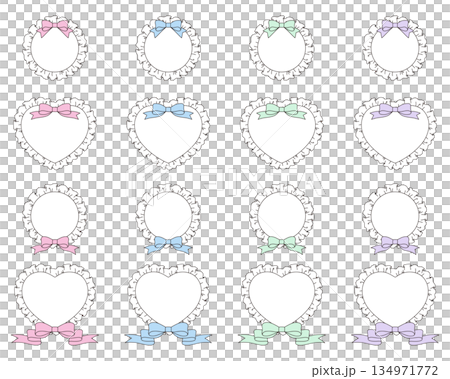 Vector illustration set of ruffles and ribbon frames 134971772