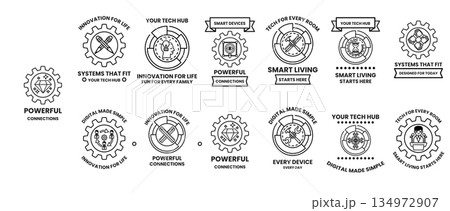 A set of logos for a company that is focused on technology and innovation A set of logos for a company that is focused on technology and innovation 134972907