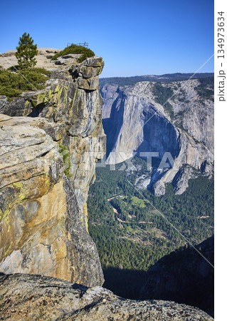 Taft Point Cliff Edge and El Capitan Overlooking Yosemite Valley California 134973634