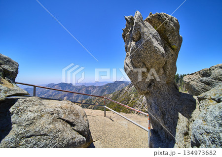 Moro Rock Granite Formation and Mountain Vista Trail in Sequoia National Park California 134973682