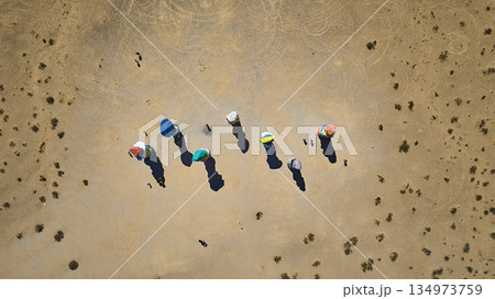 Aerial Seven Magic Mountains Art Installation and Desert Landscape Nevada Aerial Seven Magic Mountains Art Installation and Desert Landscape Nevada 134973759