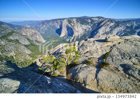 Yosemite Granite Cliffs Forest Valley and El Capitan from Taft Point Yosemite Granite Cliffs Forest Valley and El Capitan from Taft Point 134973842