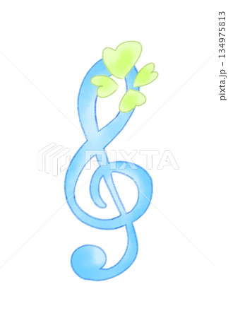 ハートの付いたト音記号 134975813