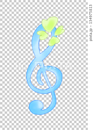 ハートの付いたト音記号 134975813