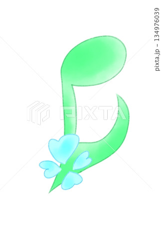 ハートの付いた音符 134976039