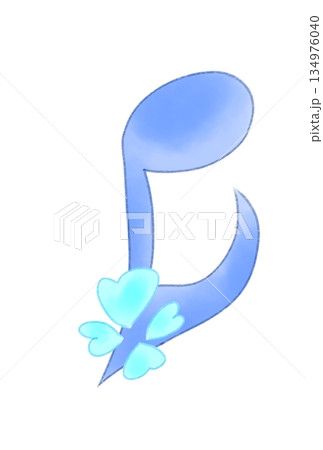 ハートの付いた音符 134976040