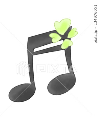 ハートの付いた音符 ハートの付いた音符 134976051