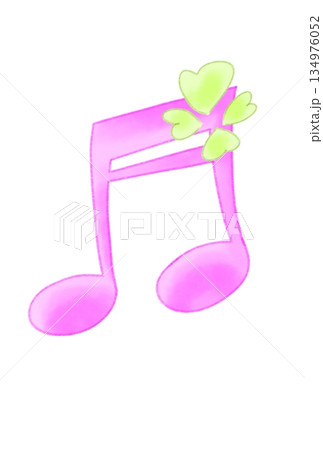 ハートの付いた音符 134976052