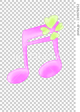 ハートの付いた音符 134976052