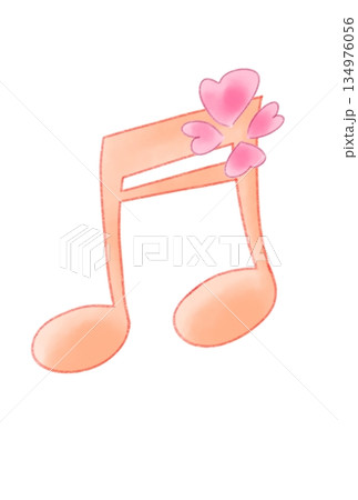 ハートの付いた音符 134976056