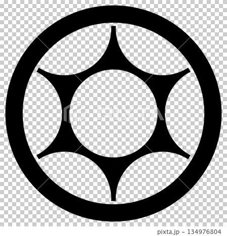 西尾正義の家紋です。丸に鞠挟みといいます。 134976804