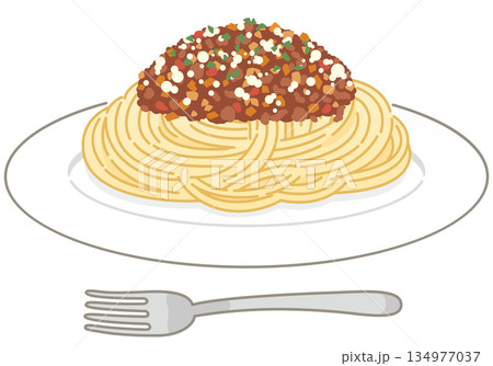 ミートソースパスタ（フォークあり） 134977037