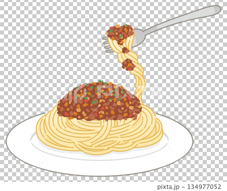 ミートソースパスタ（粉チーズなし/フォークですくう） 134977052