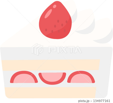 いちごのショートケーキのイラスト いちごのショートケーキのイラスト 134977161