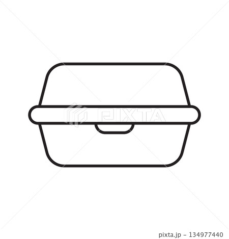 Disposable Food Container Icon. Takeout Lunch Box. 134977440