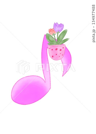 花の付いた音符 134977488