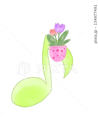 花の付いた音符 134977491