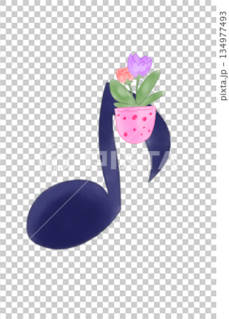 花の付いた音符 134977493