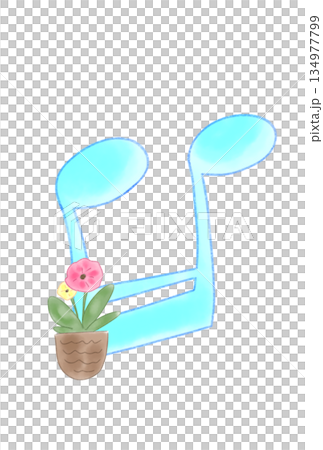 帶有花朵的音符 134977799