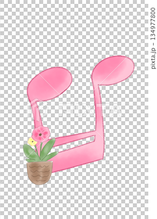 帶有花朵的音符 134977800