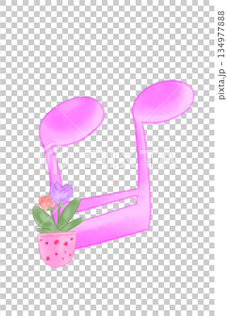 Musical notes with flowers 134977888