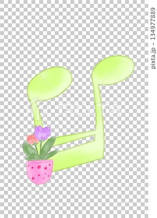 花の付いた音符 134977889