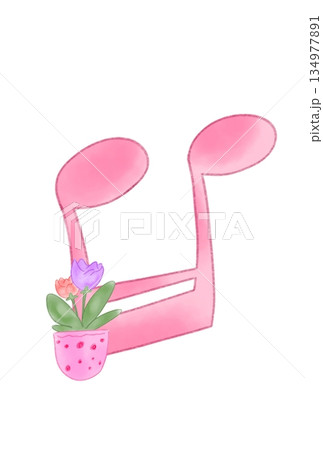 花の付いた音符 134977891