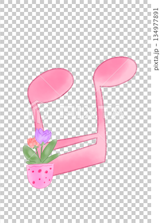 花の付いた音符 134977891