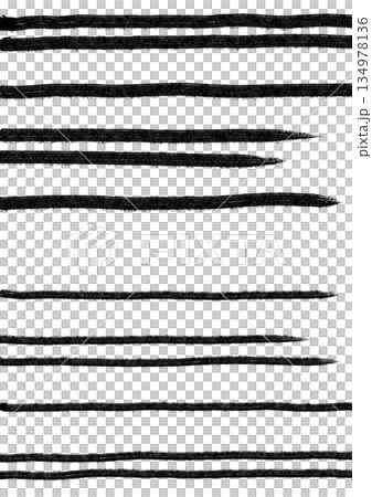 素材用に筆で書いた、フリーハンドの直線 134978136