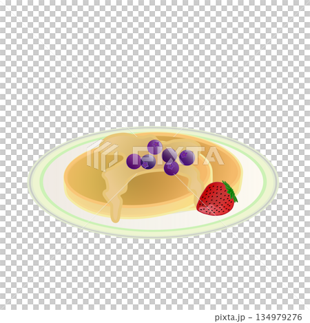Illustration of pancakes on a plate 134979276