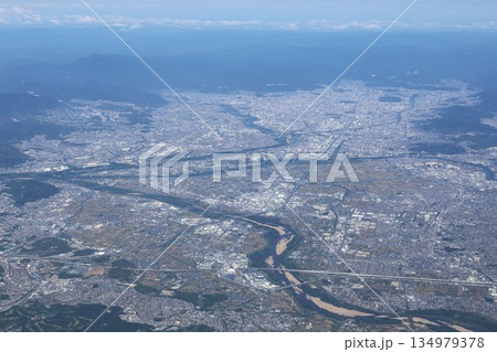 上空から見た京都府京田辺市・城陽市エリア 上空から見た京都府京田辺市・城陽市エリア 134979378