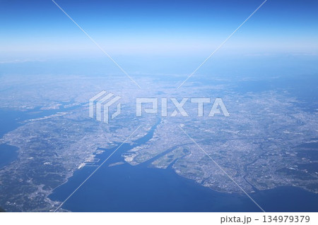 上空から見た愛知県碧南市・西尾市・知多湾エリア 上空から見た愛知県碧南市・西尾市・知多湾エリア 134979379