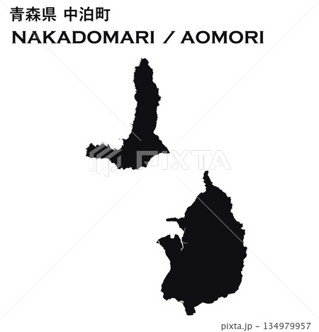日本のベクターイラスト地図素材:青森県中泊町全体地図 日本のベクターイラスト地図素材:青森県中泊町全体地図 134979957