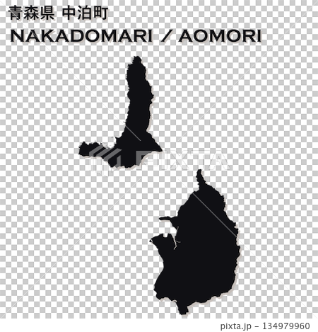 日本向量插圖地圖:青森縣中泊町地圖 日本向量插圖地圖:青森縣中泊町地圖 134979960