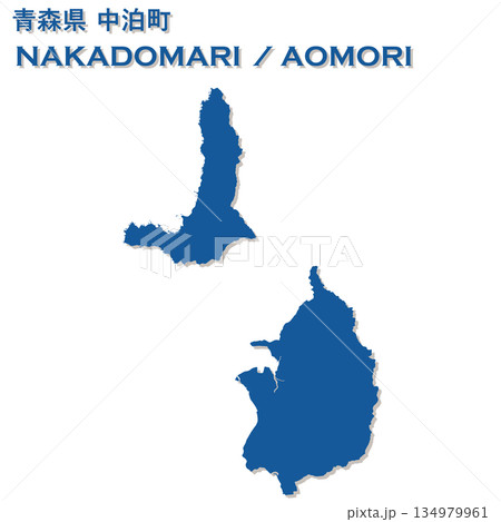 日本のベクターイラスト地図素材：青森県中泊町全体地図 134979961