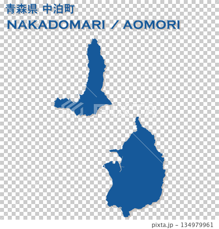 日本向量插圖地圖:青森縣中泊町地圖 日本向量插圖地圖:青森縣中泊町地圖 134979961