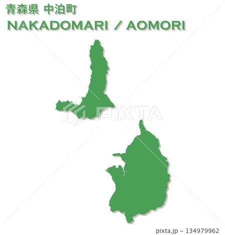 日本のベクターイラスト地図素材:青森県中泊町全体地図 日本のベクターイラスト地図素材:青森県中泊町全体地図 134979962